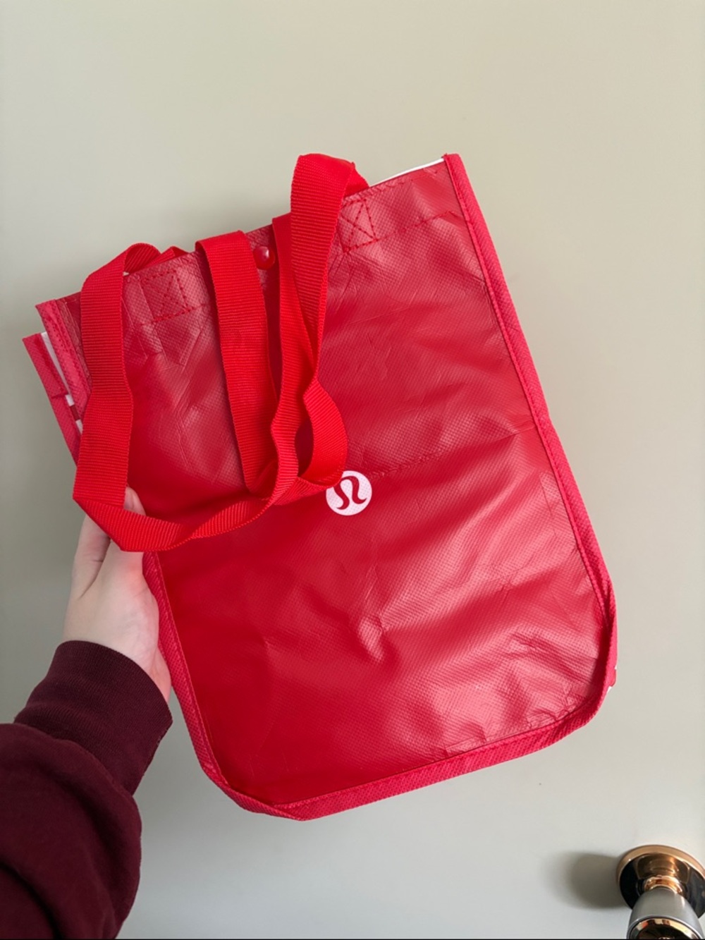 Free with purchase lululemon athletica Small Red Tote with Logo